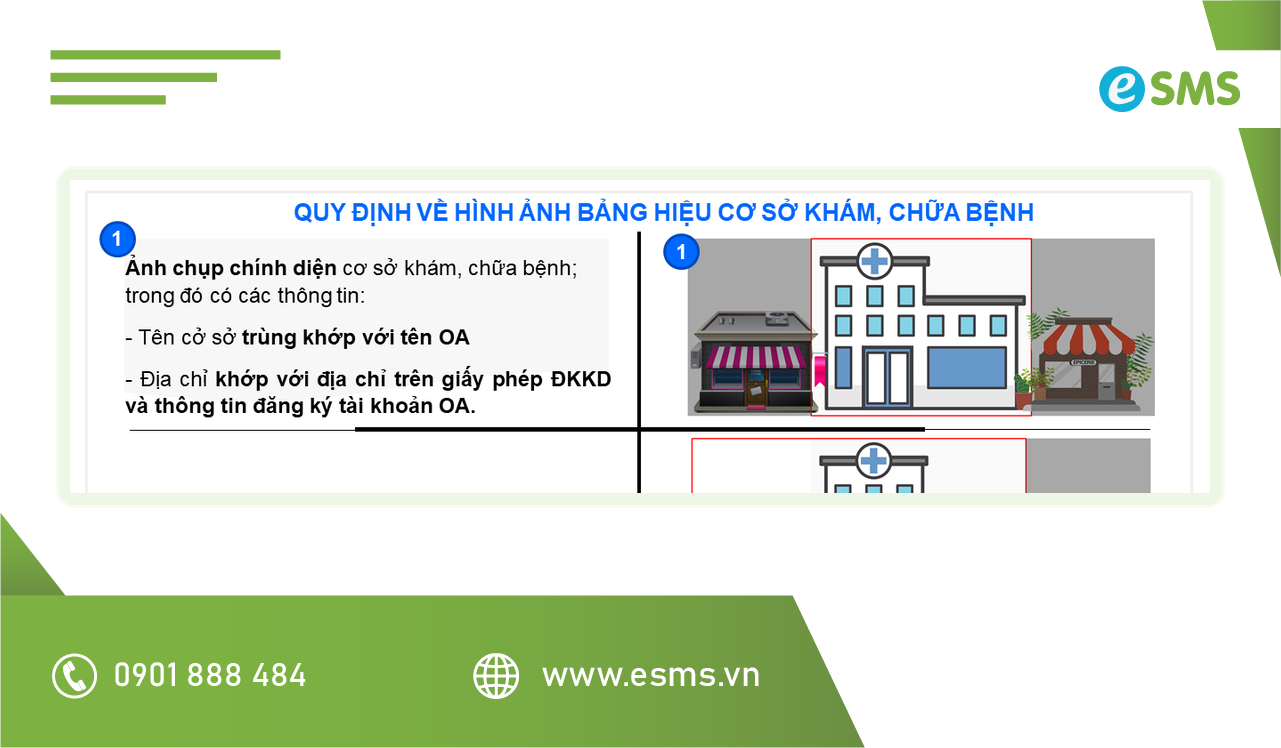 Quy định hình ảnh bảng hiệu cơ sở khám chữa bệnh khi xác thực Zalo OA lĩnh vực y tế
