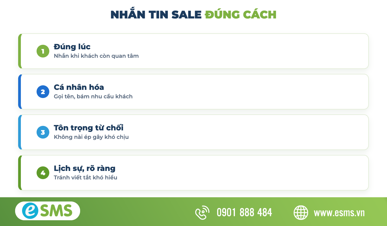 Lưu ý khi nhắn tin sale để không làm phiền khách