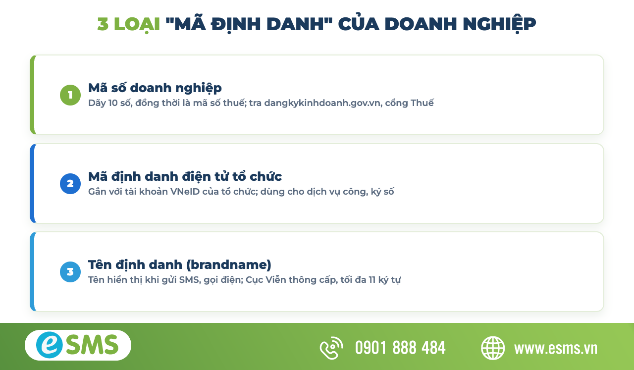 Phân biệt 3 loại mã định danh của doanh nghiệp