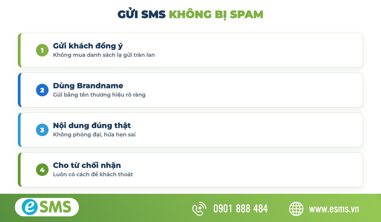 Lưu ý để gửi SMS marketing không bị coi là spam